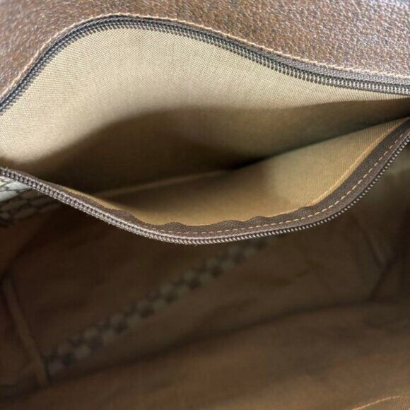 Gucci XL Travel Tote Supreme Web Canvas Boston Bag Duffle Sherry Purse Weekender - Picture 8 of 12